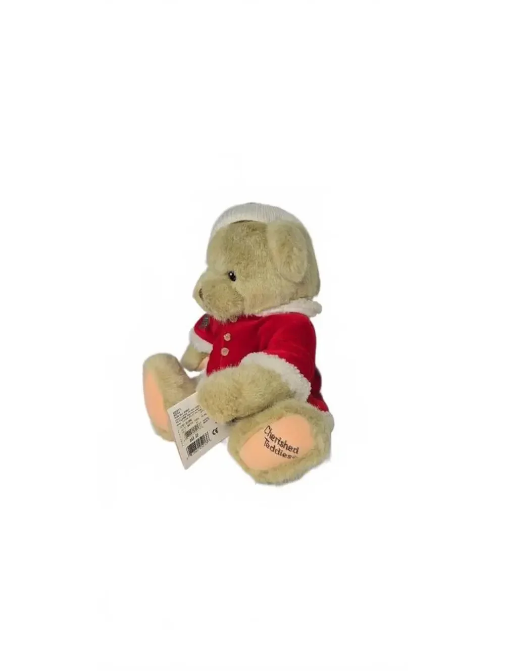 Cherished Teddies Beth Plush Bear in Red Holiday Outfit with Certificate of Auth